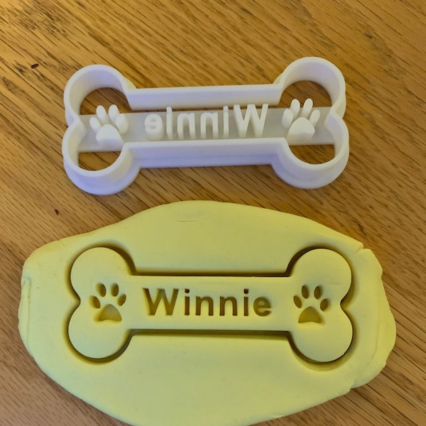 Personalized Dog Bone Shaped Cookie Cutter