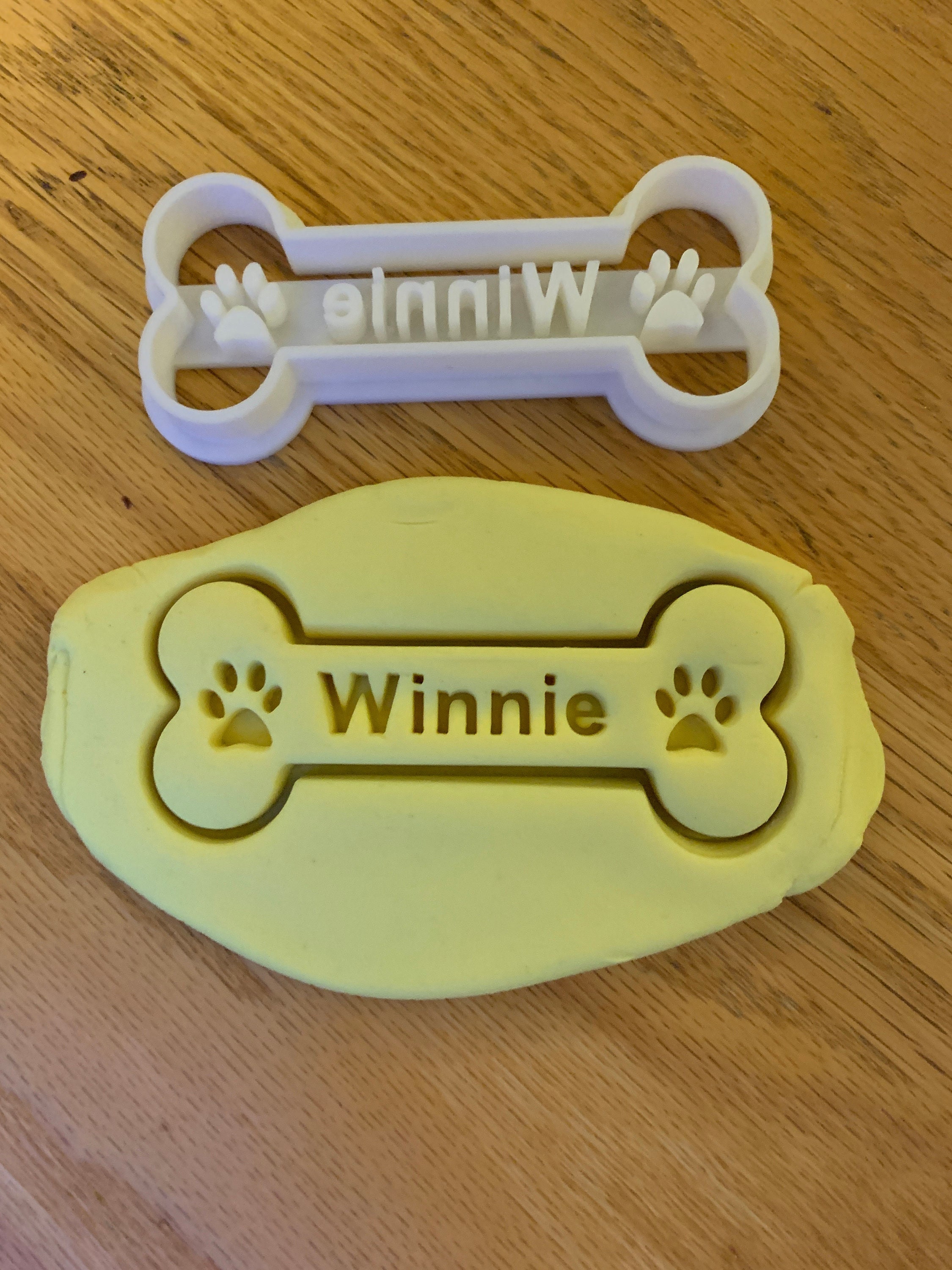 Personalized Dog Bone Shaped Cookie Cutter Etsy