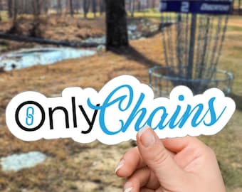 Lustiger Disc Golfer Aufkleber, OnlyChains Silly Onlyfans Parodie, Disc Golfer Geschenk, Geschenk für Ihn, Frisbee Golfer Geschenk für Auto und Laptop