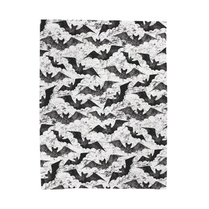 Bat Pattern Soft Velveteen Plush Blanket - Warm Fuzzy Spooky Gothic Throw Blanket, Cozy Blanket for girlfriend image 2