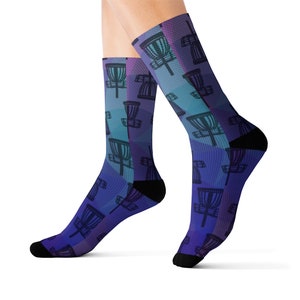 Disc Golf Pattern Socks, Disc golf Basket design, Disc golfer gift, Frisbee golf apparel