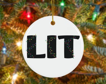 Keramik Ornament, Weihnachtsdekoration, Urlaub Baum Ornament, lustige Ornament, Weihnachtsgeschenk, LIT Design
