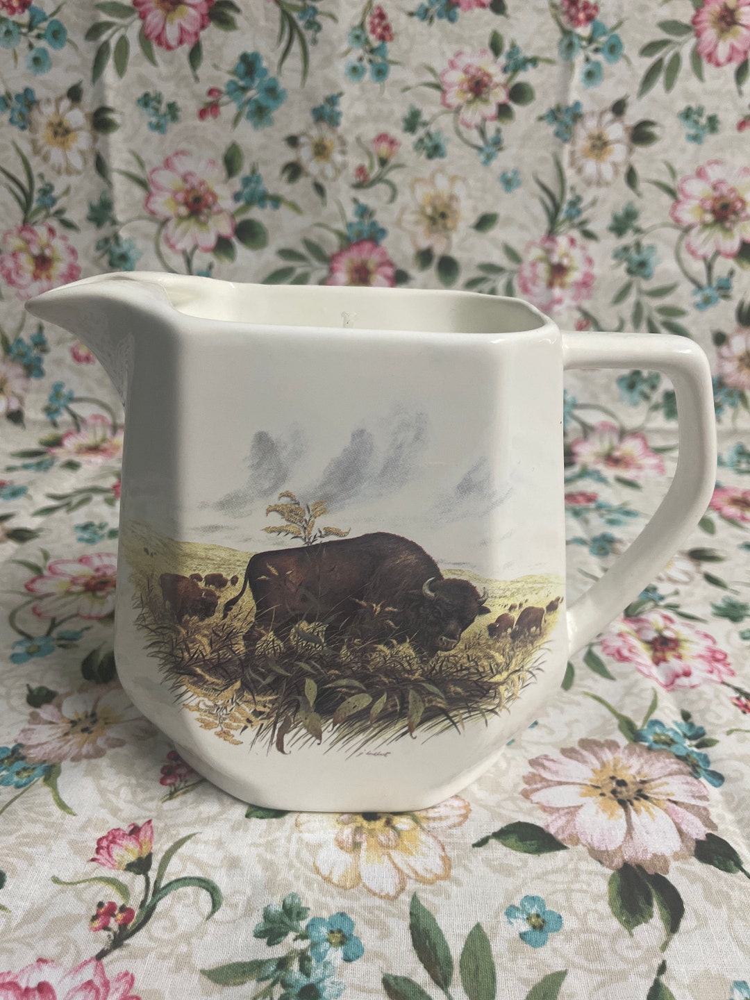 Jim Beam Collectible Buffalo Pitcher Etsy