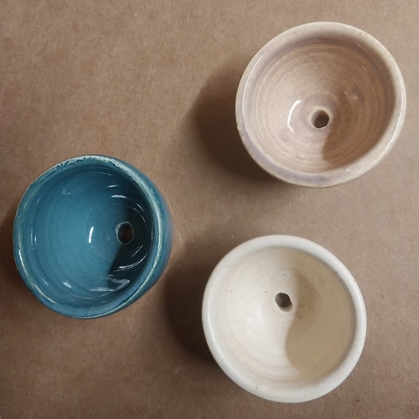 Mini ceramic pots with drainage hole - hand thrown stoneware perfect for succulents, mini plant gardens, and more!