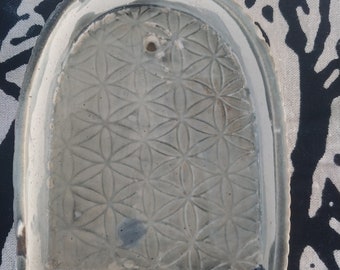 Flower of life ceramic shrine! Hang on a wall or sit on a shelf or table.