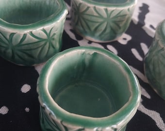 Flower of life mini succulent pots! Handmade ceramic stoneware tiny pots for tiny plants!