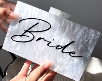 Custom Acrylic Clutch | Personalized Clutch | Bride Clutch | Bride Purse | Mrs. Clutch | Acrylic Purse | Honeymoon Clutch | Bride Accessory