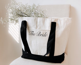 Custom Tote Bag - Canvas Tote Bag - Custom Text Tote - Gift for Her - Bachelorette Gift - School Bag - Embossed -Personalized Gift