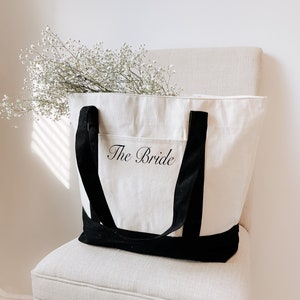 Custom Tote Bag - Canvas Tote Bag - Custom Text Tote - Gift for Her - Bachelorette Gift - School Bag - Embossed -Personalized Gift