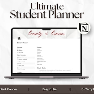 The Ultimate Student Planner — 2025 Digital Student Planner | Minimalist Notion Template for School, College Planner, Productivity Dashboard