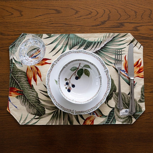 Hawaiian Placemats Reversible Tropical Floral Home Decor Reversible - Island-Inspired Table Decor Perfect Gift Set for Every Occasion