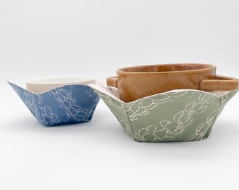 Handmade Microwavable Bowl Cozy: Reusable Hawaiian Lei Print