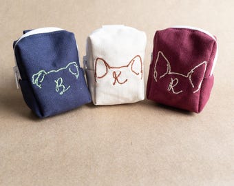 Personalized Dog Poo Pouch: Embroidered Canvas Pet Waste Bag