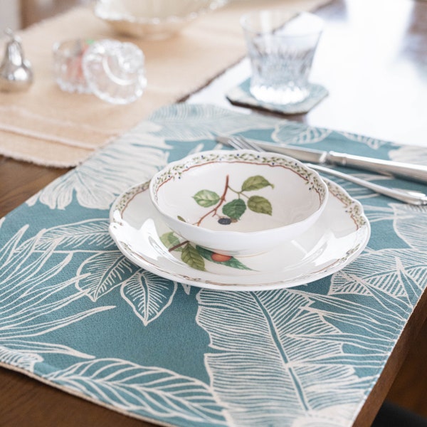 Hawaiian Botanical Reversible Placemats - Island-Inspired Table Decor, Vibrant Table Decor for Every Occasion