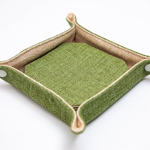 Modern Japandi Minimalist Hawaiian Fabric Coaster Set With Holder (Reversible)