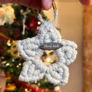 Macrame Snowflake Ornament, Boho Christmas Decor, Macrame Christmas Ornament, Star Ornament, Macrame Ornament, Natural Ornament, Xmas Decor