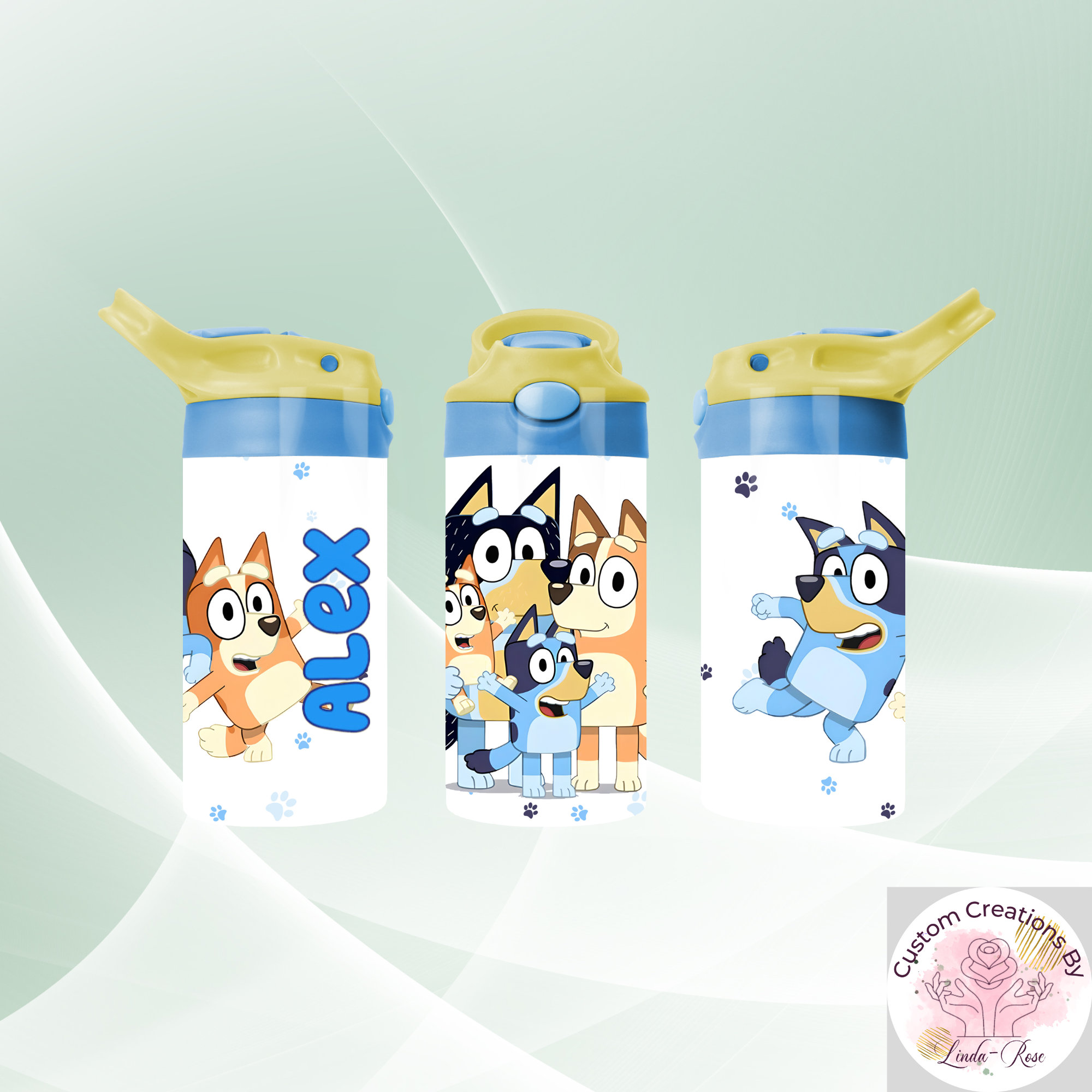 Water Bottle, Bluey, Blueytumbler, Kid Tumbler, Travel Cup, Gift for Her,  Gift for Him, Birthday, Personalize, Cartoon Tumbler 