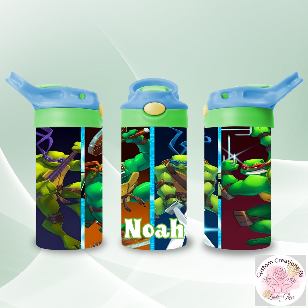 Water Bottle Ninja Turtle Turtle Water Bottle Tumbler Kid Etsy