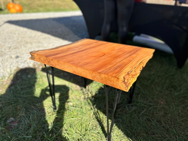 Live Edge Salted Maple End Table Etsy