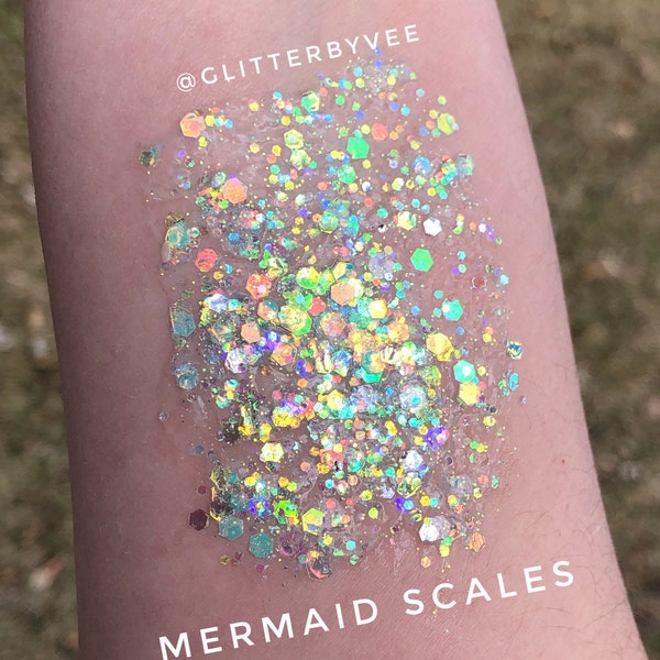 Mermaid scales hair glitter gel