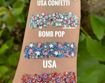 USA HAIR GLITTER - Red white and blue/ festival/parade/body glitter/party