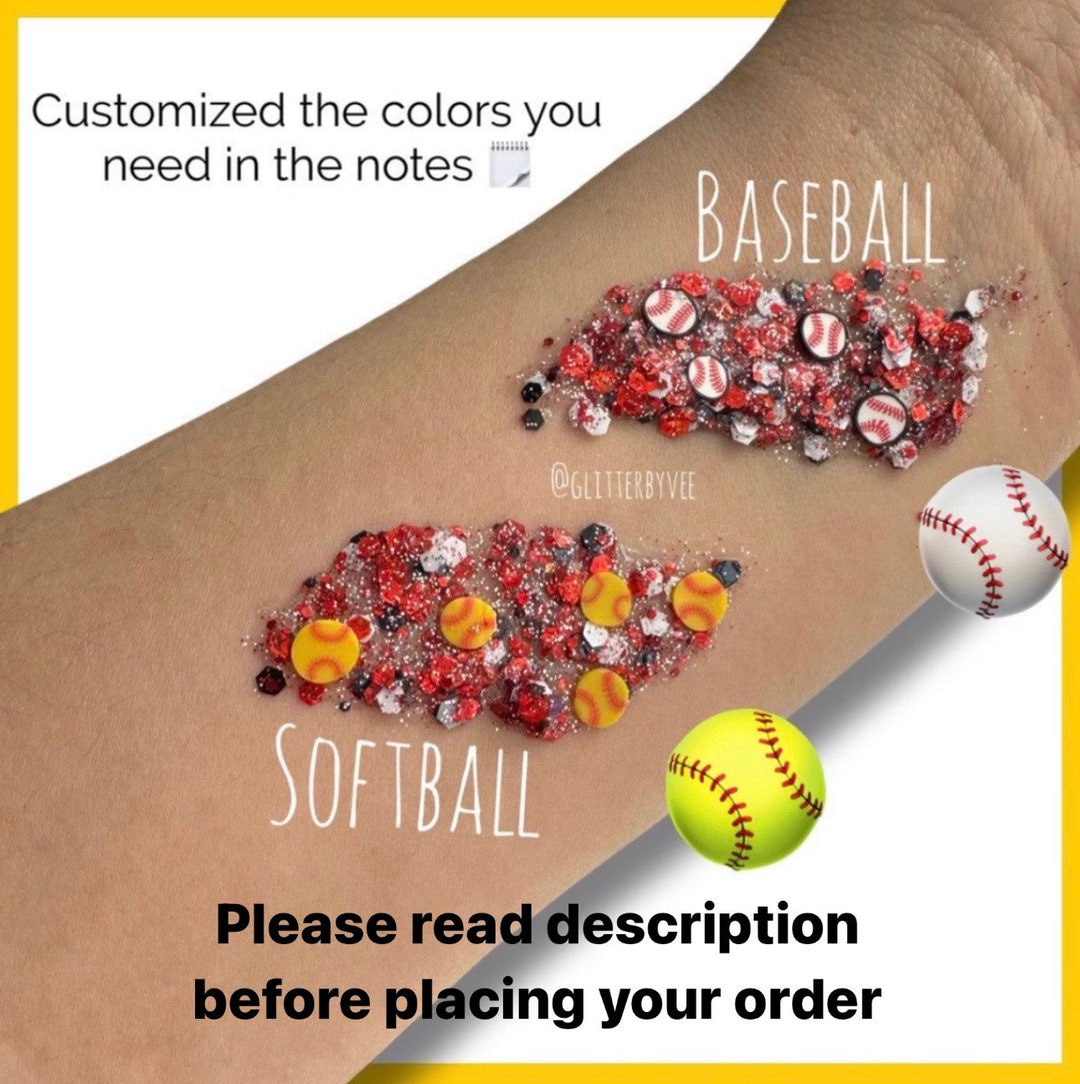 Baseball and Softball Hair Glitter Gel Etsy