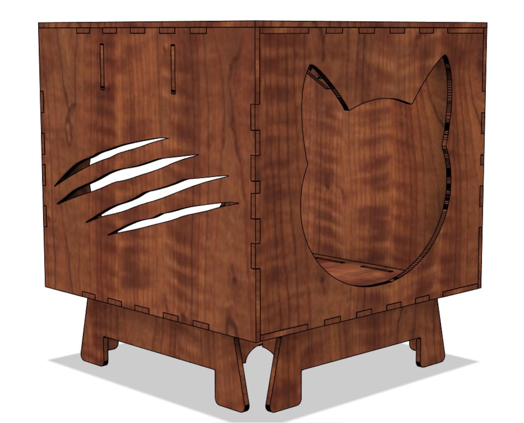 Lasercut Cat House Digital File for Stylish Feline Retreat SVG