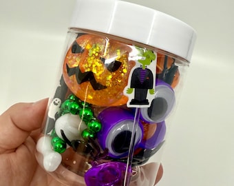 Spooky Halloween Play Dough Kit,Sensory Party Favors for Kids,playdoh jars,playdough girls boys gift,pumpkin fall kids craft,classroom prize