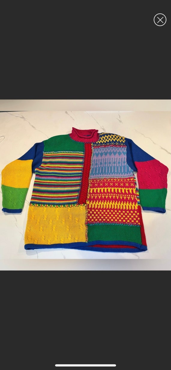 VINTAGE 80s Rainbow Sweater Liz Claiborne MINT CON