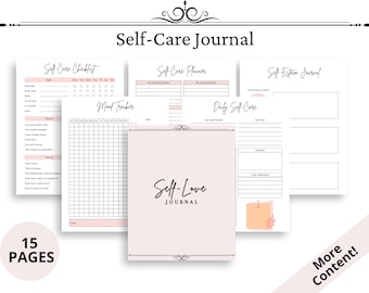 Printable Self-Care Journal, Self-Love Tracker, Mood Tracker, Habits