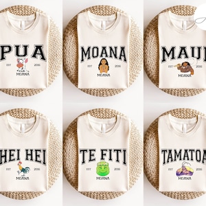 Vintage Disney Moana Characters Squad Group Custom Sweatshirt, WDW Magic Kingdom Unisex T-shirt Family Birthday Gift Adult Kid Toddler Tee
