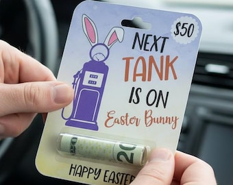 Easter Gas Money Card - Bunny Fuel Cash Holder Gift