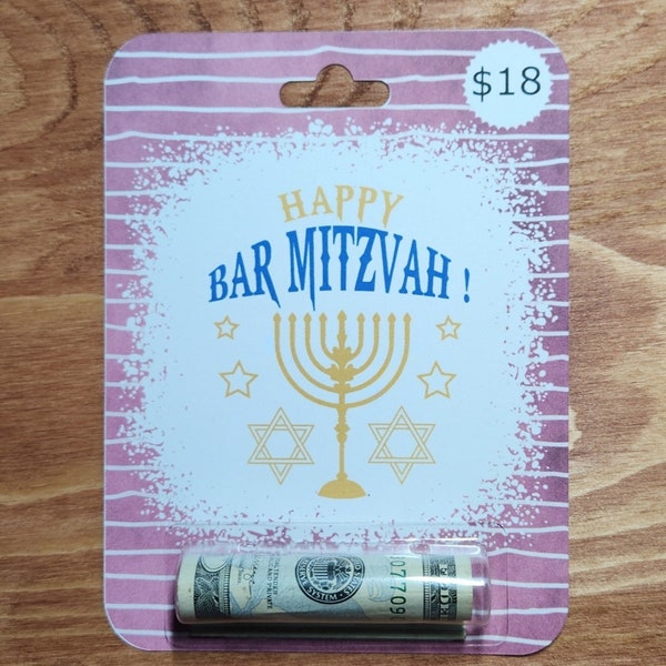 Bar Mitzvah Money Card - Coming of Age Cash Gift - Jewish Celebration Dollars - Mazel Tov