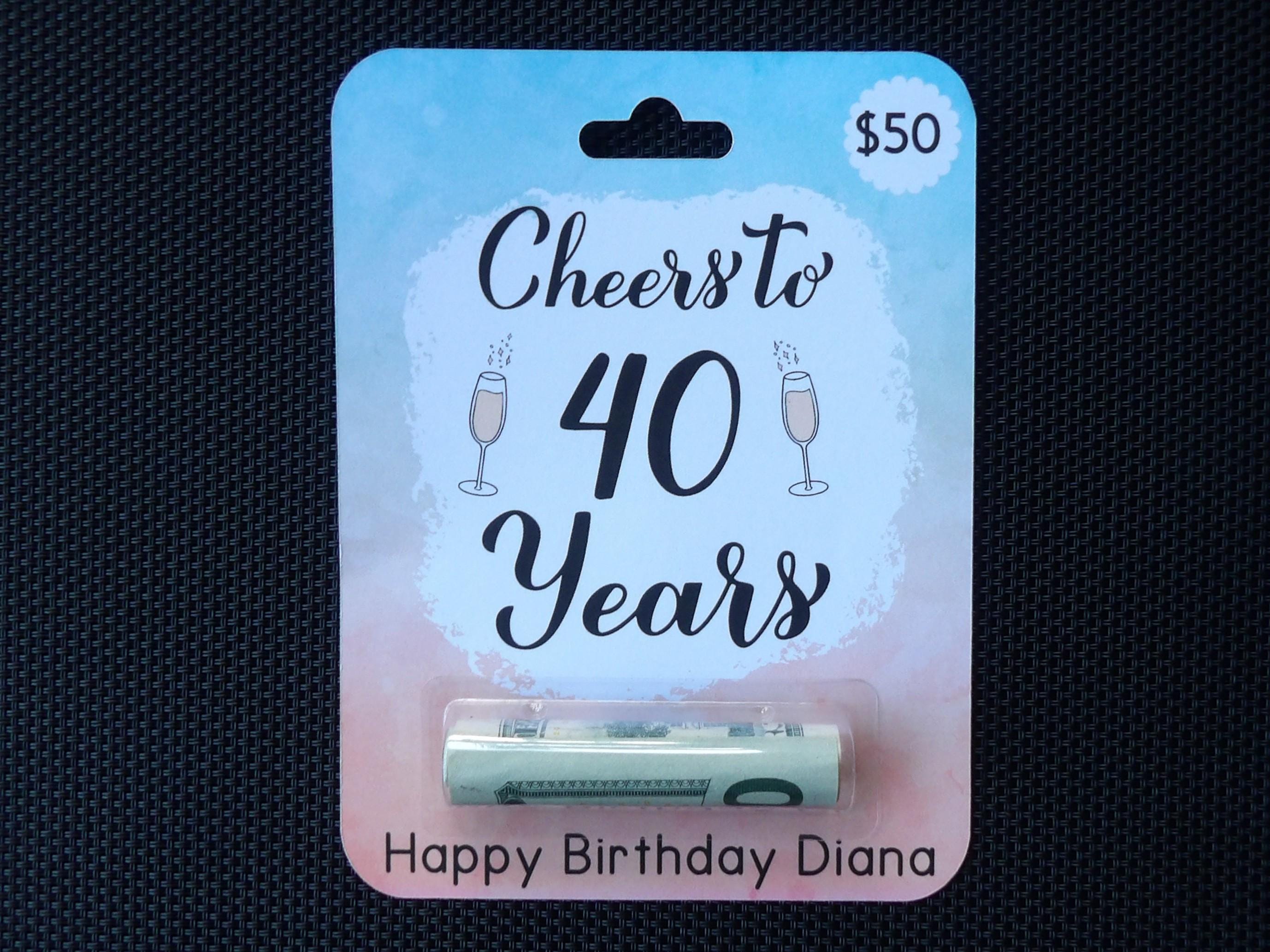 Happy 40th Birthday Pull-Out Money Gift Box - Surprise Cash Present With 100 Bags, Pink