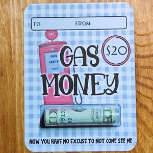 Gas Money Holder - Cash Gift Card - Fun Fuel Funds- Creative Present Ideas - Road Trip Refuel Bucks -Drive Dollars