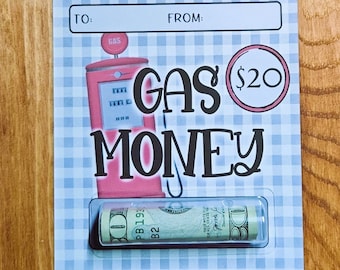 Gas Money Holder - Cash Gift Card - Fun Fuel Funds- Creative Present Ideas - Road Trip Refuel Bucks -Drive Dollars
