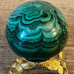 Collectors quality malachite with druzy sphere shaman’s stone