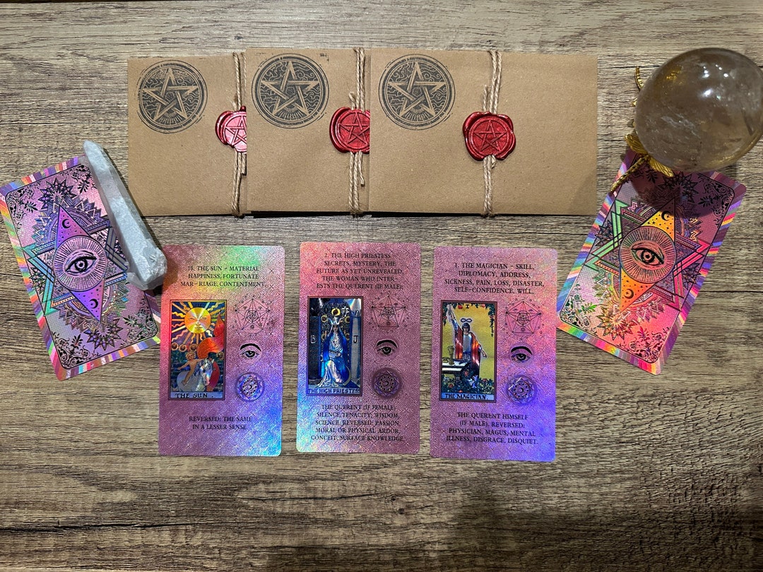 3 Card Tarot Spread With Meaning on Cards Answer to Any Question - Etsy