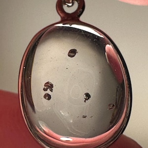 AAA quality pyrite cubes grown in quartz manifesting crystal pendant ultra clear in .925 silver