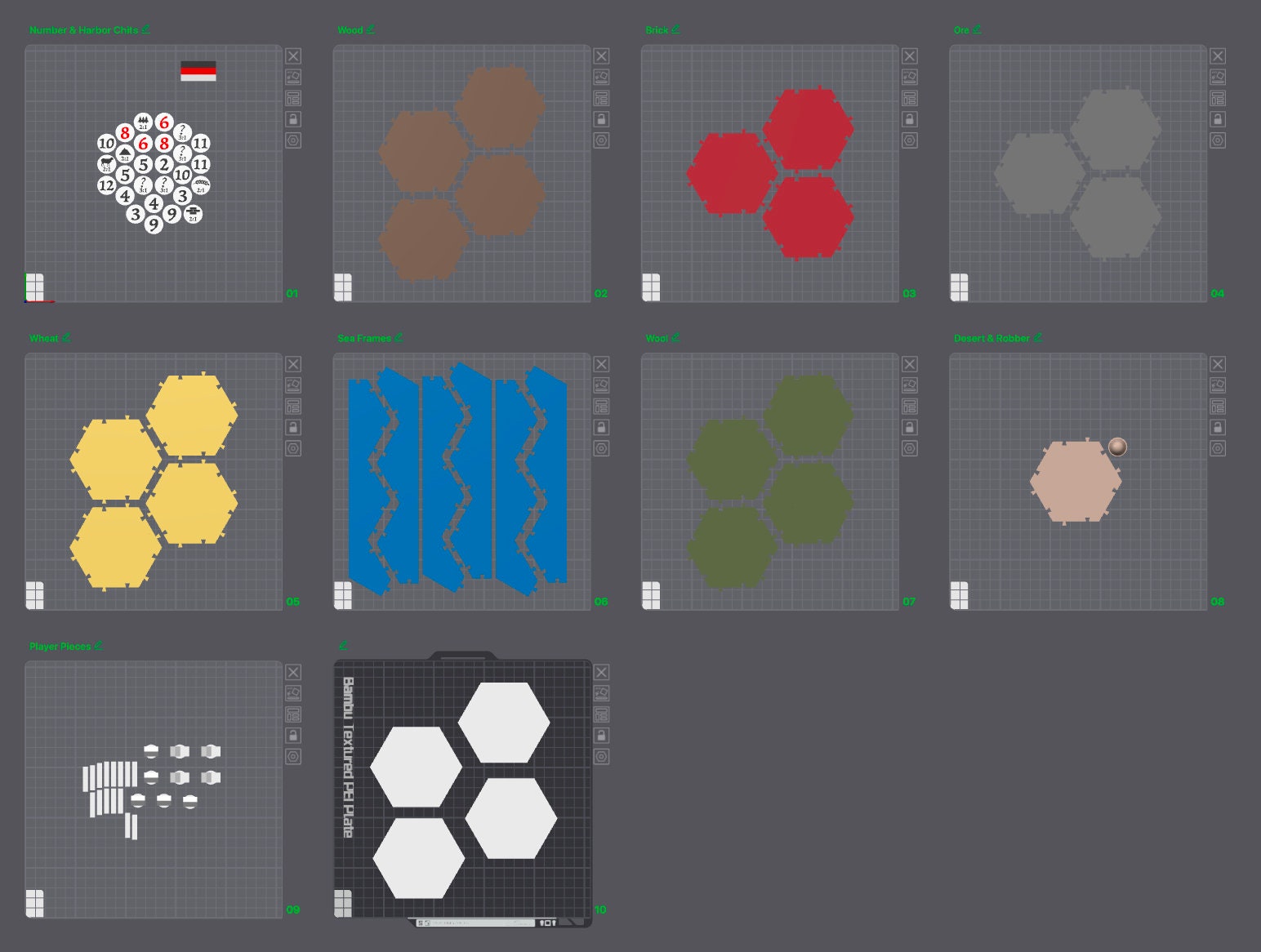 3D Printed Interlocking Game Board: Full Color, 3-4 Players (3D STL ...