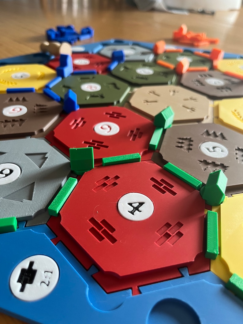 3D Printed Interlocking Game Board: Full Color, 3-4 Players (3D STL ...