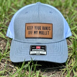 Keep Your Hands Off My Mullet | Youth Leather Patch Hat Richardson 112