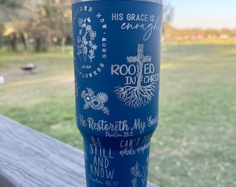 Follower of Jesus | Faith based 40 oz Stainless Steel Insulated Tumbler with Handle, Laser Engraved tumbler