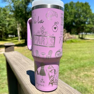 MoonWorks Tasse „Take Me To Paris“ – Geschenk Für Freundin & Paris-Fans Mit Rosafarbenem Innenbereich
