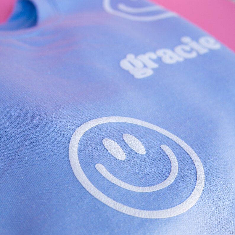 Pink Blue Smiley Sweatshirt main image 1