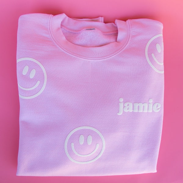 Toddler Smiley Sweatshirt | Smiley Face Sweatshirt, Monogramed Sweatshirt, Personalized Sweatshirt, Custom Sweatshirt