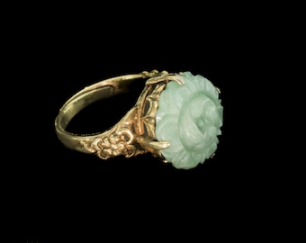 アンティーク翡翠リング、翡翠毒リング、中国製リング、アンティーク