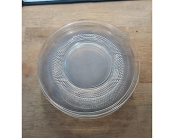 Juego de 6 platos de almuerzo vintage Duncan Miller de vidrio transparente en forma de lágrima de 21,5 cm (8,5 pulgadas).