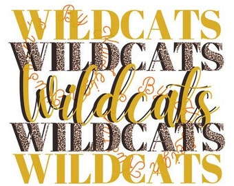 Wildcats PNG, goud, zwart, schoolkleuren, luipaardprint, schoolgeest, voetbal, mascotte