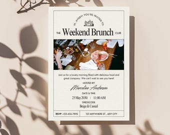 Brunch Invitation Template - Girls Day, Birthday, Hen Party (Digital Download)
